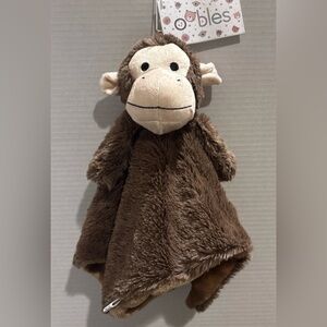 Oobles Danbar Lovey Security Blanket Monkey Brown So Soft NEW